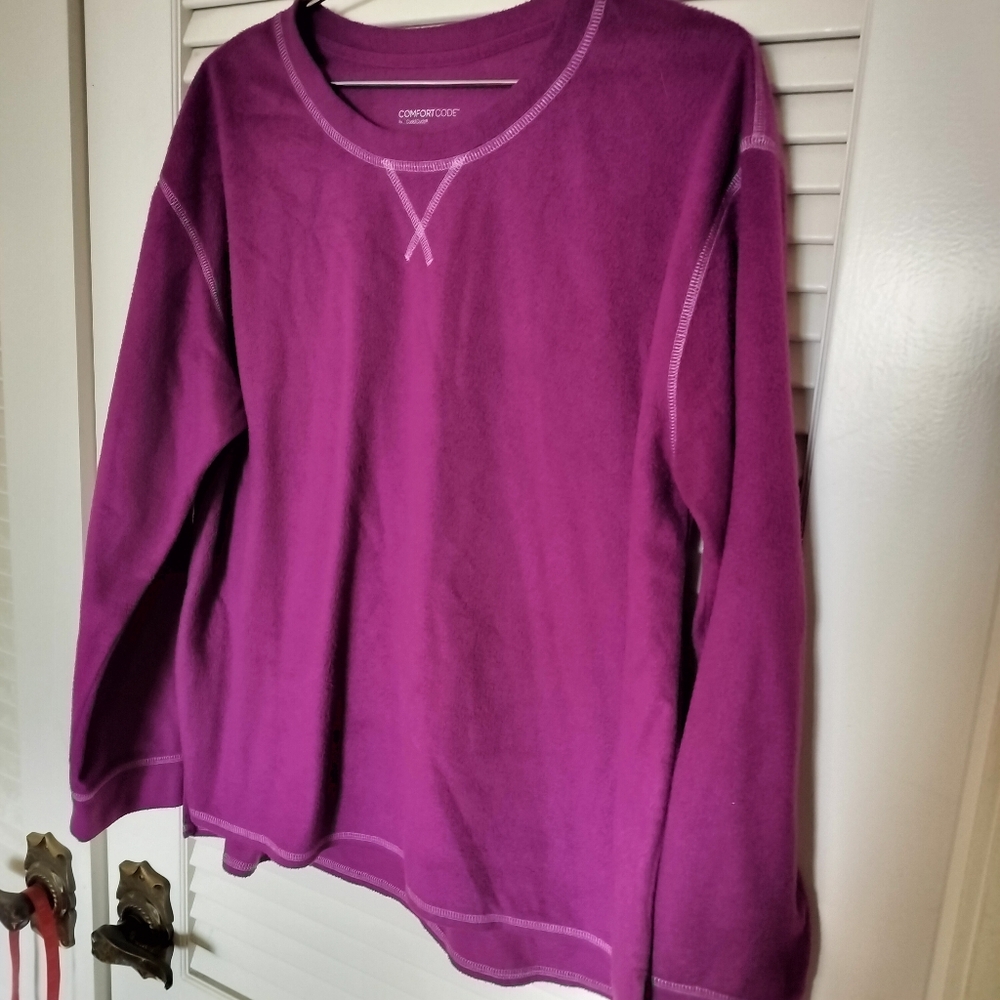 Cuddl Duds Comfort Code Dark Pink Size Large Sweatshirt
